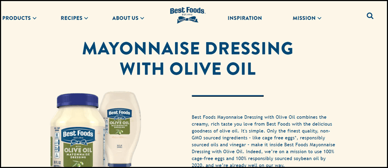 Best Foods olive oil mayo