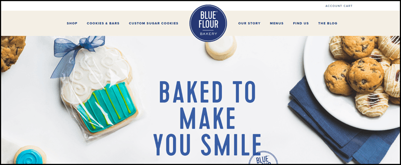 Blue Flour Bakery website screenshot