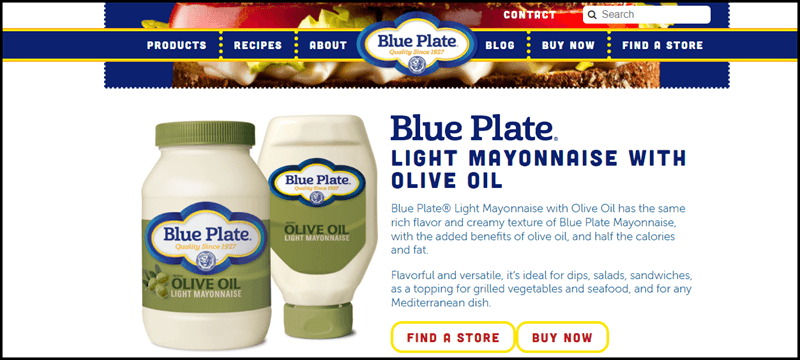 Blue Plate olive oil light mayonnaise