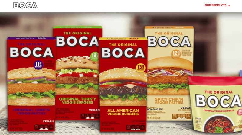 A few different containers of Boca burger patties