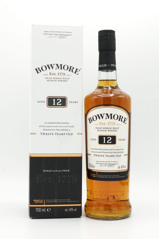 Bowmore 12 bottle and package box