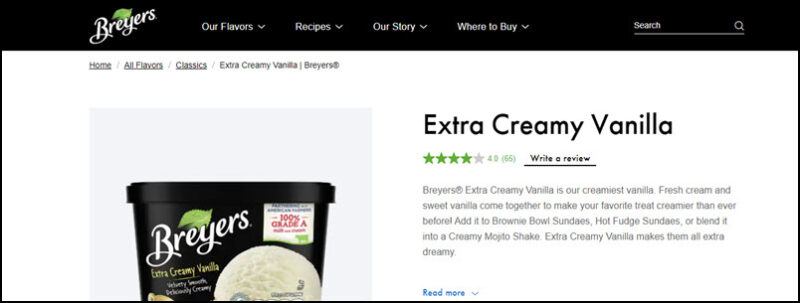 Breyers Extra Creamy Vanilla