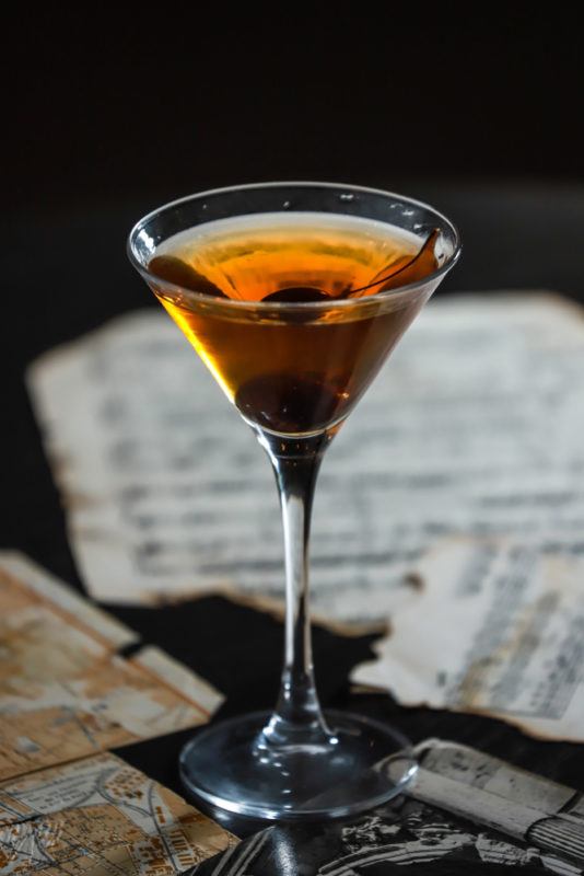 A bronx cocktail isolated on a table