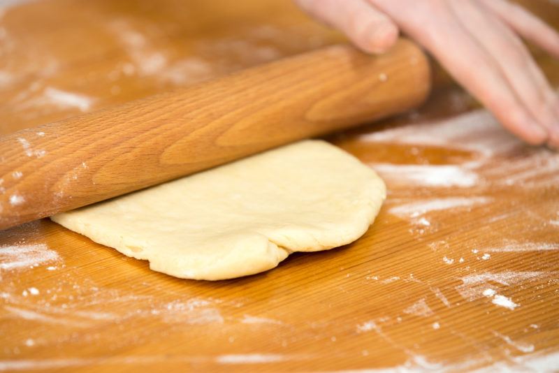 Making butteries at home using a rolling pin