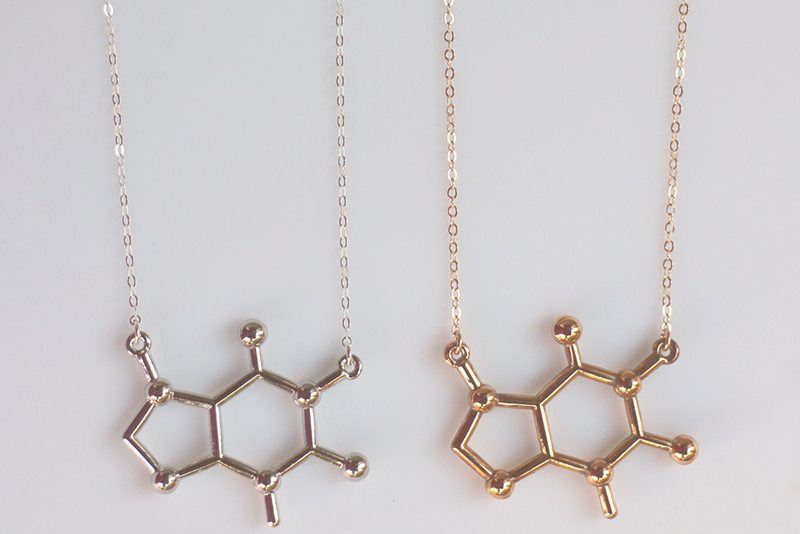 Caffeine-Molecule-Necklace | Food For Net Caffeine-Molecule-Necklace