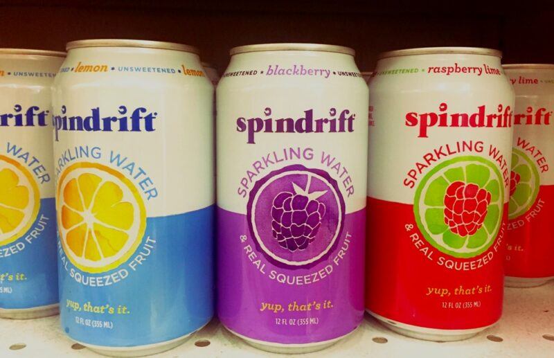 Three types of Spindrift sparkling water