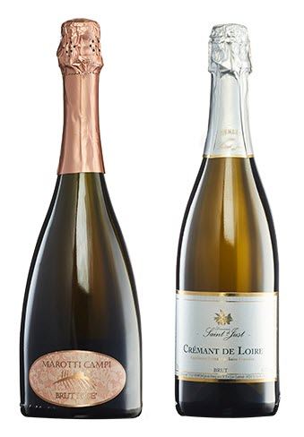 Two bottles of sparkling wine