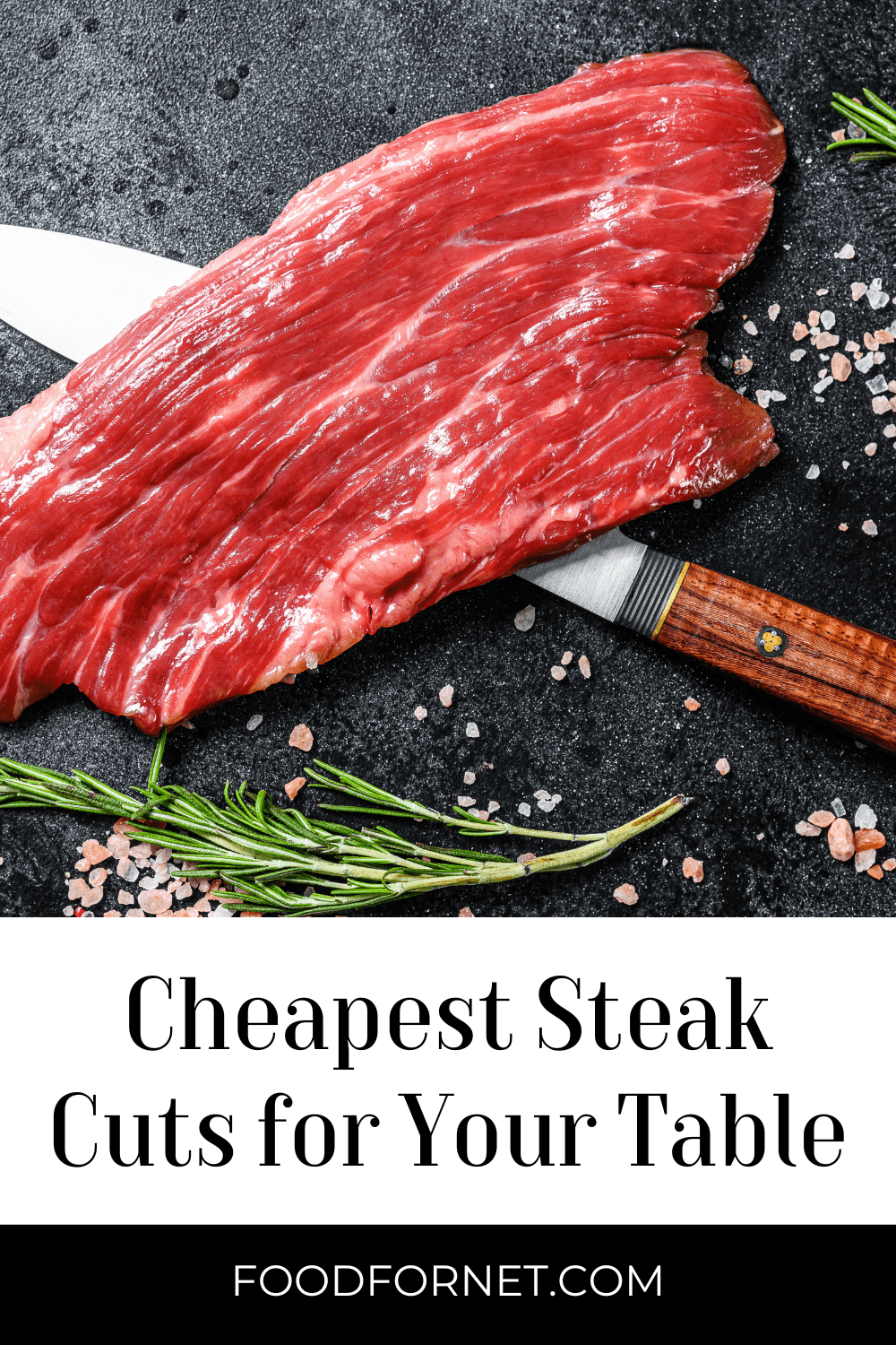 A slice of flank steak, looking at some of the cheapest steak cuts