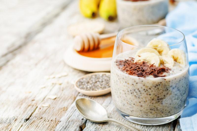 A banana and honey chia seed pudding