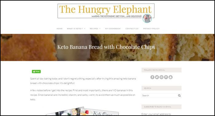 Website screenshot from The Hungry Elephant