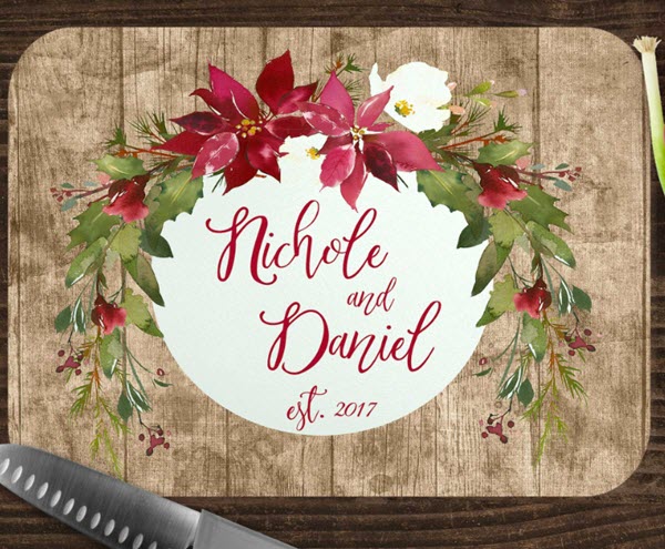 Christmas-Tempered-Glass-Cutting-Board | Food For Net Glass board with a wooden background and a painted Christmas ornament