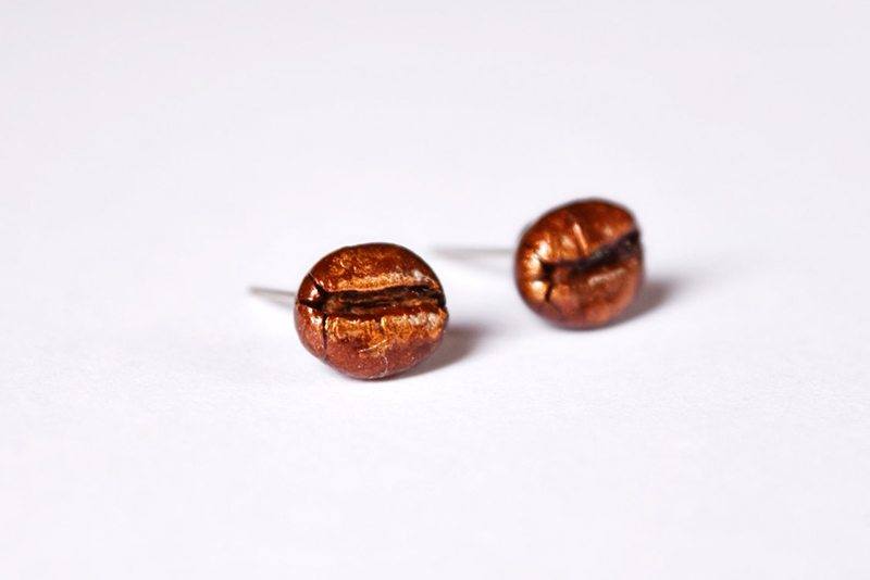 Coffee Bean Stud Earrings | Food For Net Coffee Bean Stud Earrings