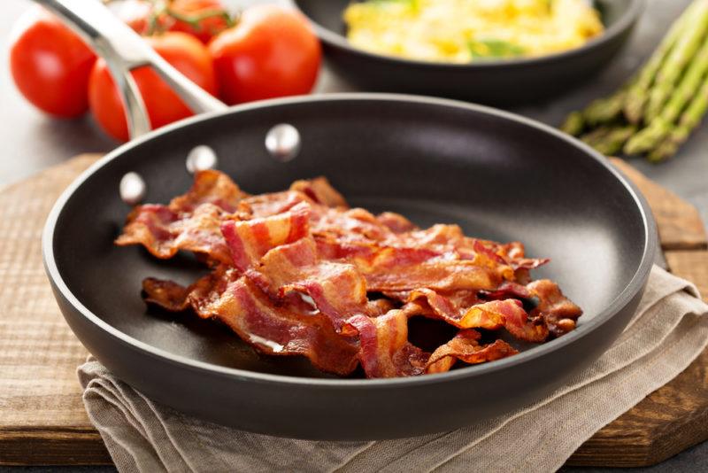 Bacon in a fry pan