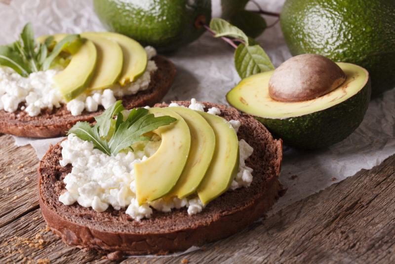 Cottage cheese, avocado and toast