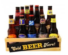 Selection of beer in a crate