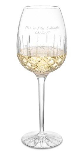 Crystal White Wine Glass | Food For Net Crystal white wine glass with engraving
