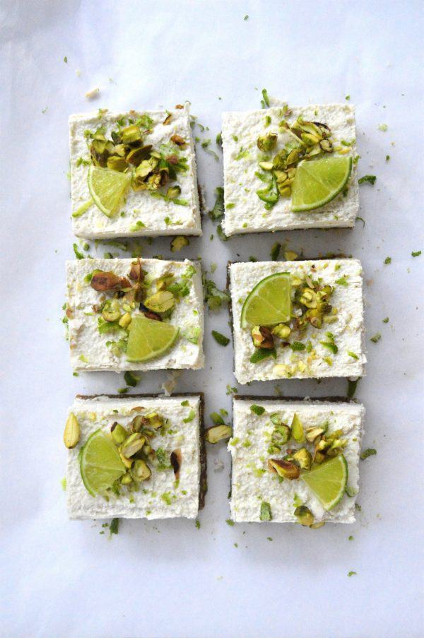 Pistachio, Coconut & Lime Cheesecakes