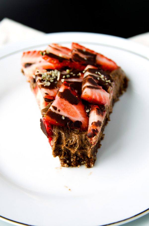 Triple Chocolate Strawberry Cheesecake