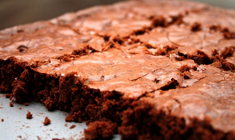 Pan of chocolate brownies