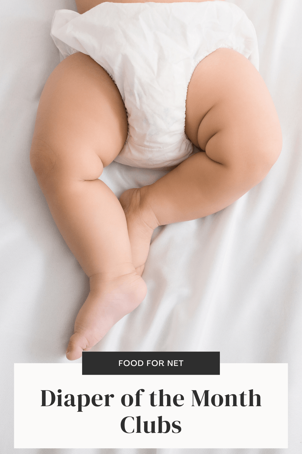 Diaper Subscription Boxes. A young baby with diapers lying on a white sheet