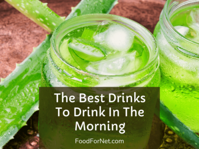Two glass jars containing water, ice and aloe vera