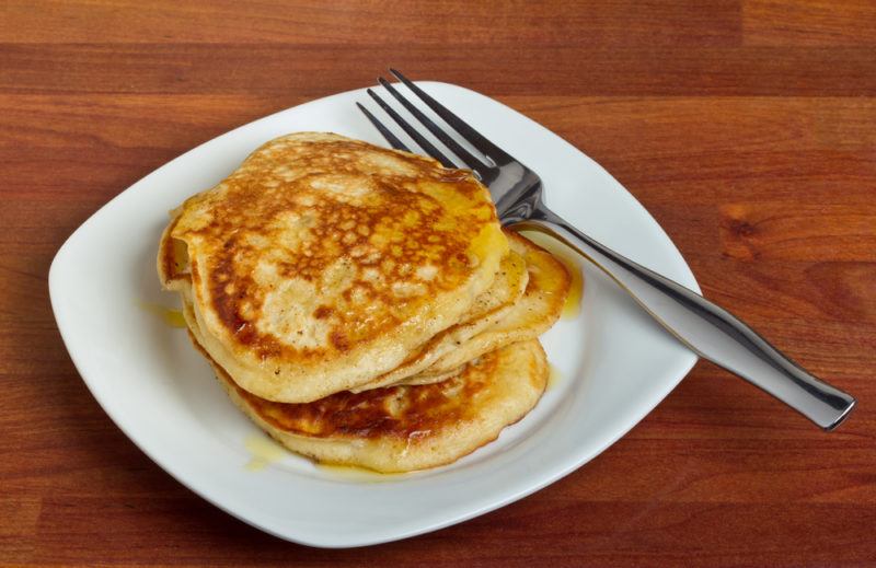 Drop scones on a white plate