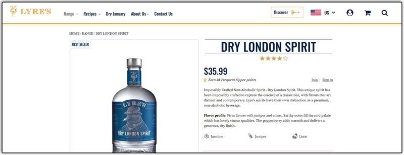 Dry London Spirit by Lyres