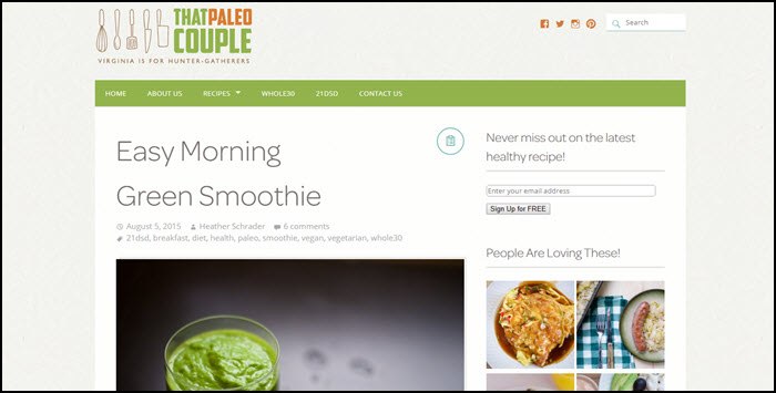 Website screenshot from That Paleo Couple