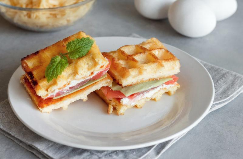 Sandwiches that use egg and cheese waffles instead of bread