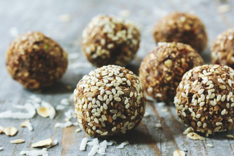 Various egg bites that have been covered in sesame seeds