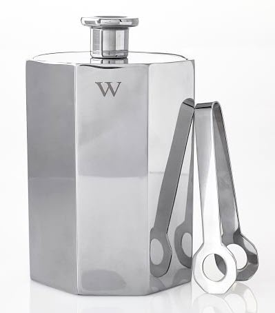 Faceted Ice Bucket | Food For Net A stainless steel ice bucket with flat sides