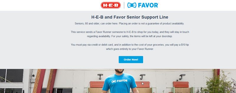 Details of the partnership between HEB and Favor