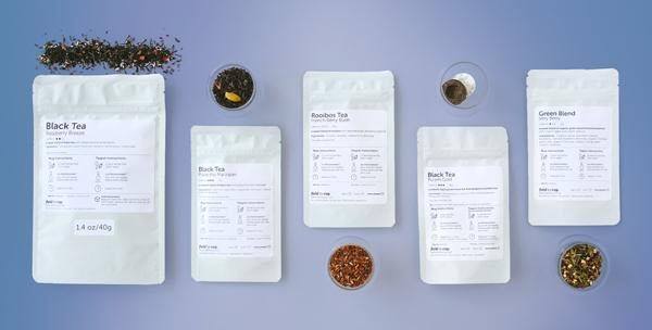 Selection of 5 different types of tea