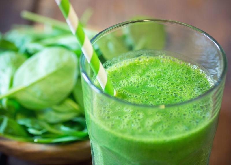 A glass of fresh green juice