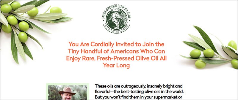 Screenshot of Fresh-Pressed Olive Oil Club