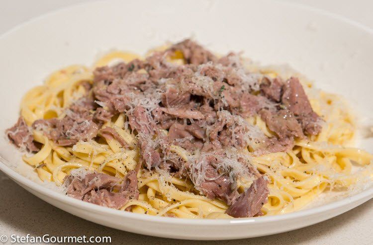 Fresh Tagliolini with Sous Vide Lamb Shank