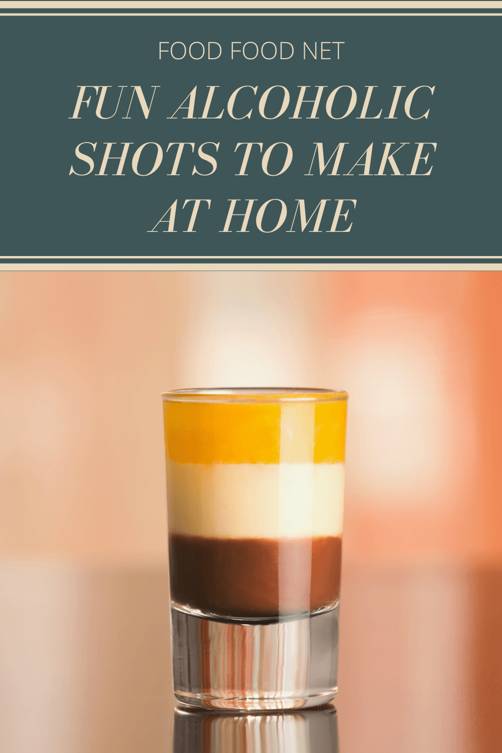 Fun Alcoholic Shots. A three-layered shot on a light background