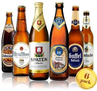 Selection of 6 German beers