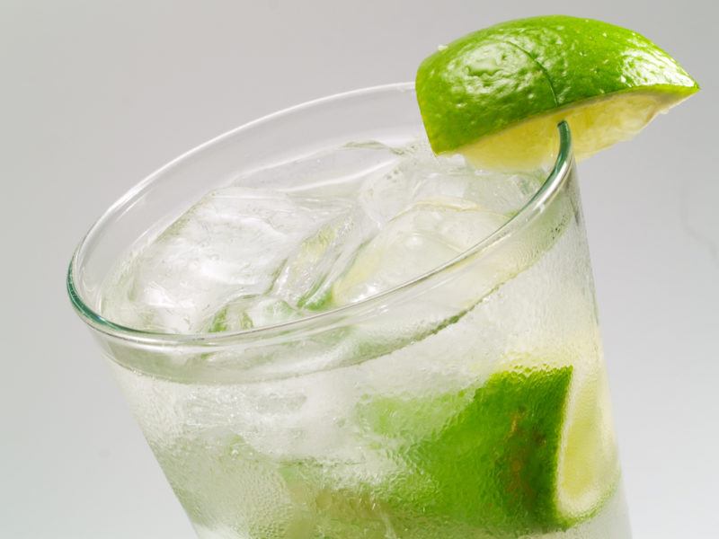 A gin rickey cocktail