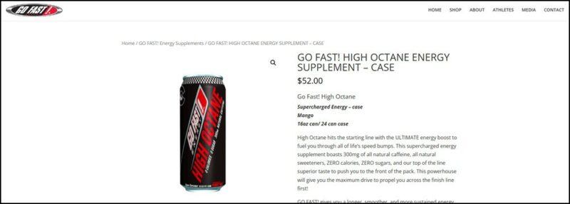 GO FAST! HIGH OCTANE ENERGY SUPPLEMENT – CASE