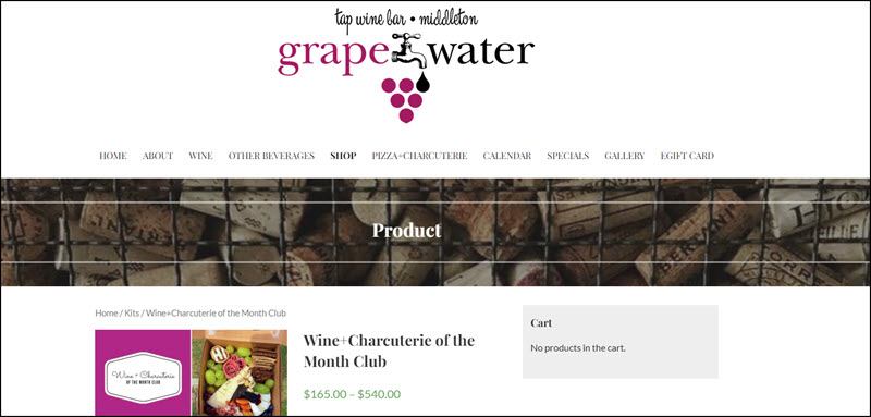 Screenshot of Grape Water Subscription