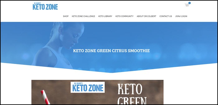 Website screenshot from Keto Zone