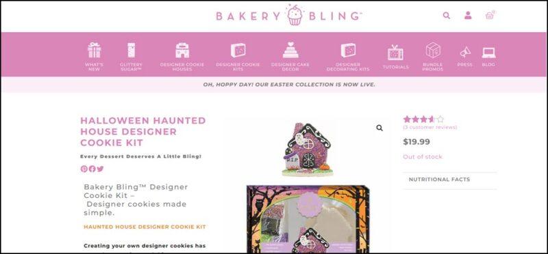 A website screenshot showing a Halloween house and a kit used to make it