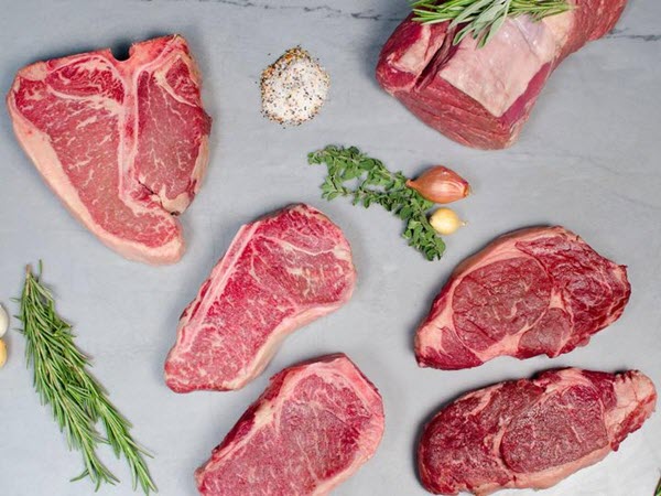 A selection of red steaks