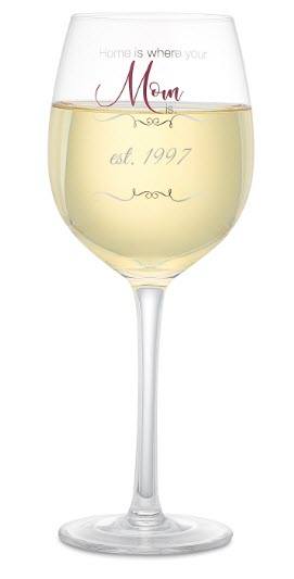Home Is Where Mom Is Wine Glass | Food For Net A white wine glass that says Home is Where Your Mom Is