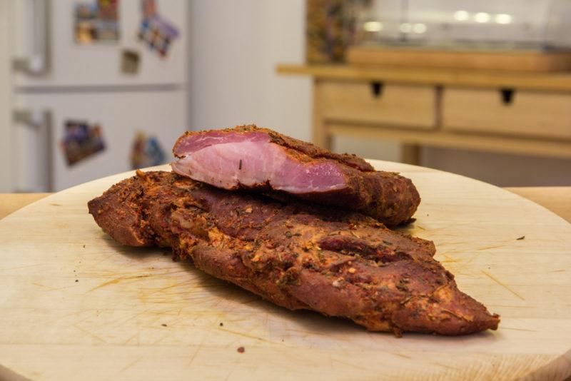 Homemade pemmican in a kitchen