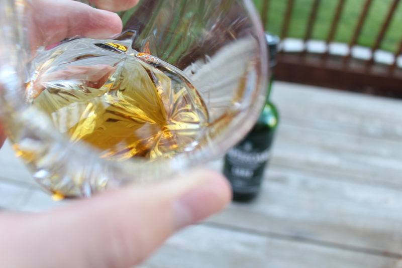 laphroaig lore in crystal glass