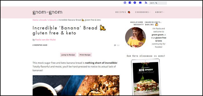 Incredible ‘Banana’ Bread | Food For Net Website screenshot from Gnom-Gnom