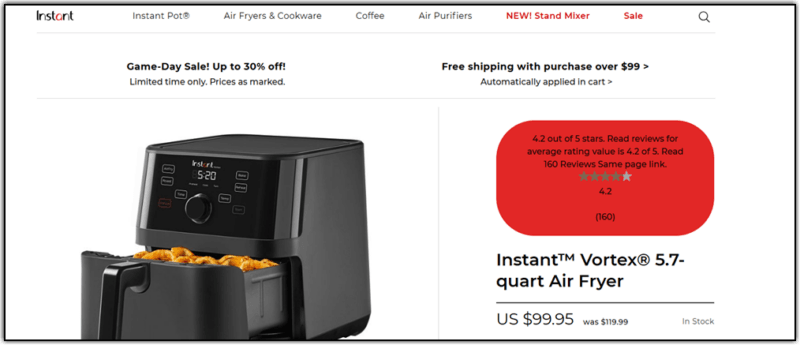 Instant Vortex Air Fryer Oven Combo