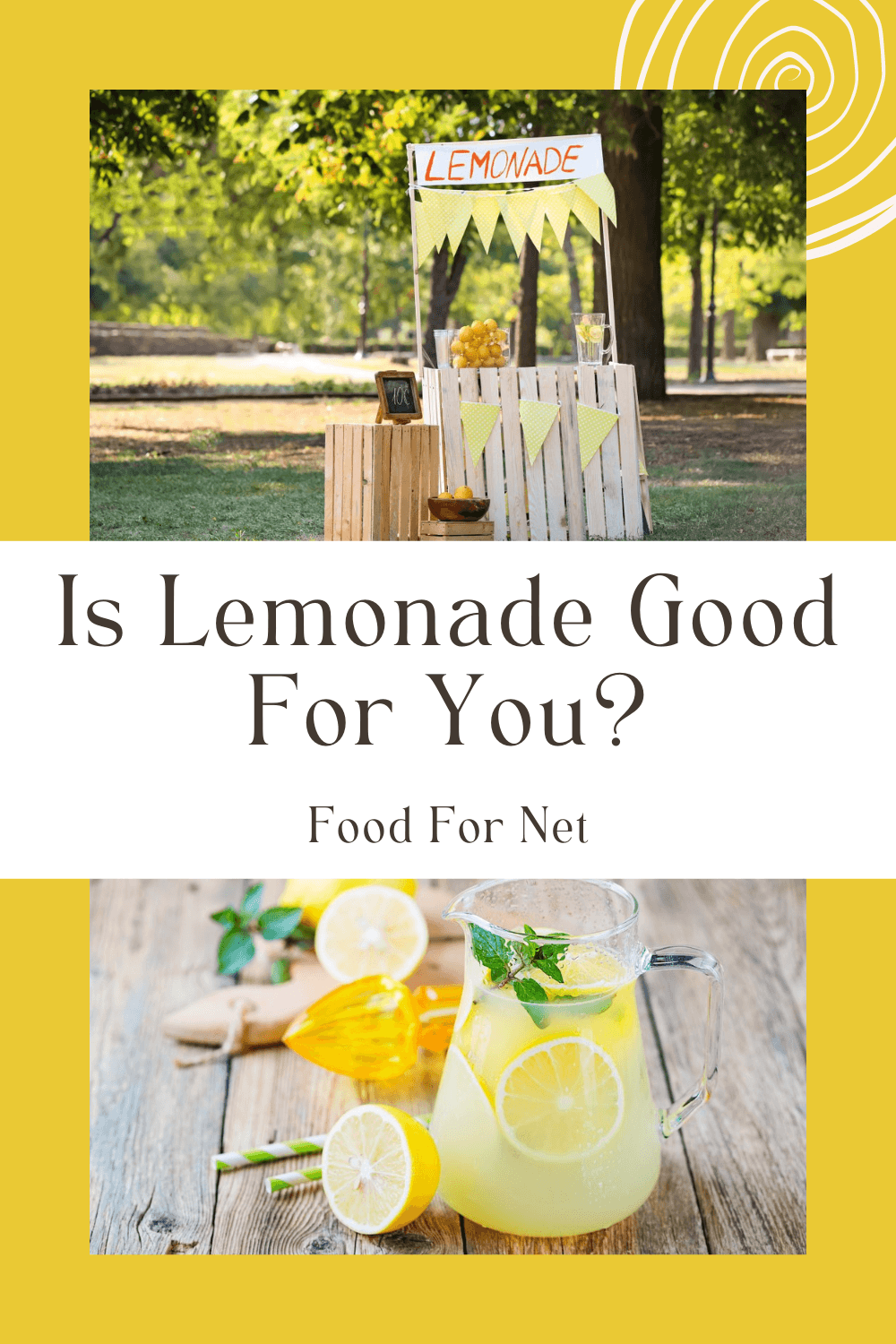 Is Lemonade Good For You? A lemonade stand that has been set up in a park and a jug of lemonade on a table